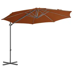 Berkfield Cantilever Umbrella with Steel Pole Terracotta 300 cm