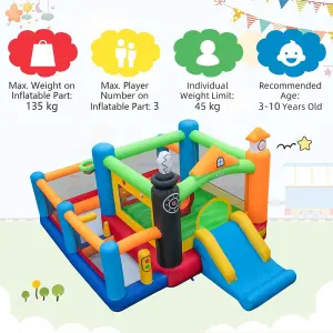 Costway Inflatable Bounce Castle Train Themed Kids Bouncer Jumping House Slide Playhouse