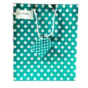 Unique Party Polka Dot Gift Bag Caribbean Teal (One Size)