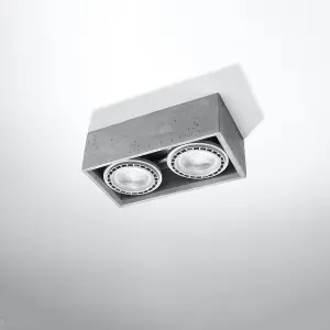 Quatro Concrete Grey 2 Light Classic Ceiling Light