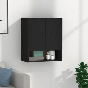 Berkfield Wall Cabinet Black 60x31x70 cm Engineered Wood