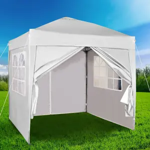 MCC Direct 2X2 Pop up White Gazebo with Sides