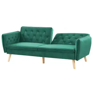 Sofa Bed BARDU Dark Green Velvet