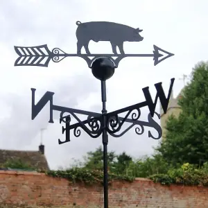 Pig Weathervane - Solid Steel - W61 x H88 cm - Black