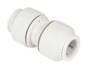 JG Speedfit PEM0415W White Push-fit Straight Connector (Dia)15mm, Pack of 10