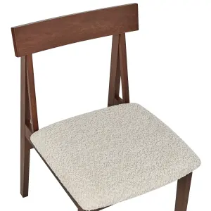 Set of 2 Dining Chairs ISLE Rubberwood Beige