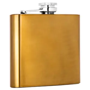 Essentials by Premier Auden 5Oz Gold Finish Hip Flask