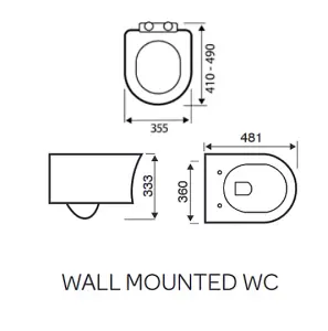 Aquarius K-Series Rimless Wall Hung Toilet and Soft Close Seat AQKS539