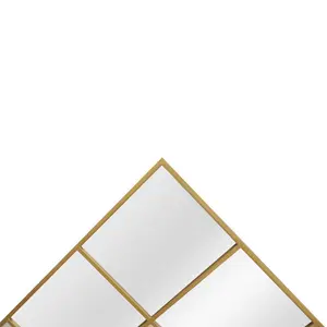 Rectangle Metal Window Panel Mirror Gold / 90cm H x 60cm W