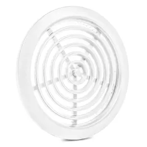 White Mini Round Air Vent Grille 80mm with Flange and Fly Screen Ventilation Cover