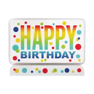 Unique Party Flashing Spotted Birthday Cake Topper Multicoloured (One Size)