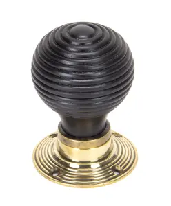 From The Anvil Ebony & Aged Brass Beehive Mortice/Rim Knob Set