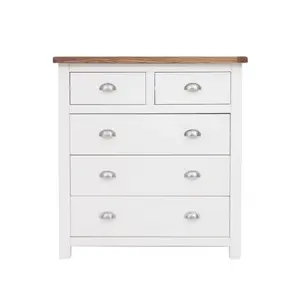 Lovere 5 Drawer Chest of Drawers Chrome Cup Handle