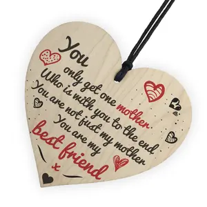 Only Get One Mother Wooden Hanging Heart Sign Mothers Day Present Gifts for Mum Birthday