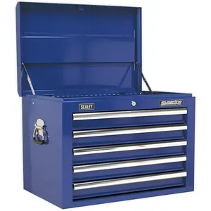 High Gloss Blue 5 Drawer Tool Chest - 660 x 435 x 490mm Storage Unit