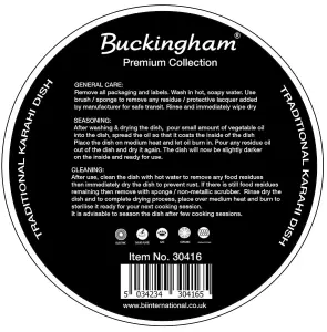 Buckingham Regular Karahi Dish Cast iron  Versatile Cookware for Frying Stir Fryingn Curries