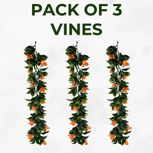 Pack of 3- Artificial Hanging Plants Vines Leaves - 60cm Long Each - Realistic Foliage - Indoor / Outdoor