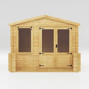 Mercia 11ft x 12ft Apex Log Cabin with Veranda (19mm)