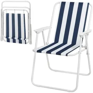 Burnham Folding Camping Chair Grey/Blue