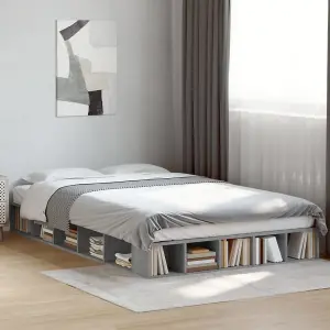 Berkfield Bed Frame without Mattress Concrete Grey 135x190 cm Double