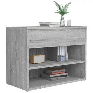 Berkfield Shoe Bench Grey Sonoma 60x30x45 cm Engineered Wood