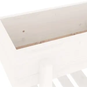 Berkfield Garden Planter White 62x30x69 cm Solid Wood Pine