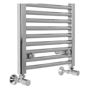 Rinse 800x450mm Chrome Bathroom Heated Towel Rail Radiator Straight Ladder Style Towel Warmer