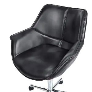 Desk Chair Faux Leather Black NEWDALE