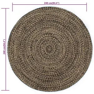 Handmade Rug Jute Black and Brown 240 cm