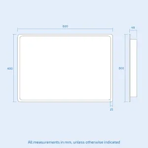 Nes Home 600 x 800mm Motion Sensor Bathroom LED Mirror Shaver Socket Demister