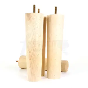 TURNED WOOD LEGS RAW 230mm HIGH SET OF 4 REPLACEMENT FURNITURE BUN FEET SETTEE CHAIRS SOFAS FOOTSTOOLS M10 PKC148