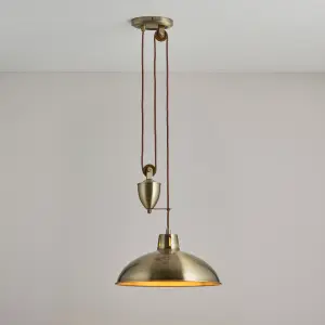 Anson Lighting Nakuru 1lt  Antique brass plate Ceiling pendant