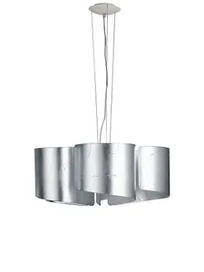 Luminosa Imagine Curved Glass Ceiling Pendant, Silver Leaf, E27