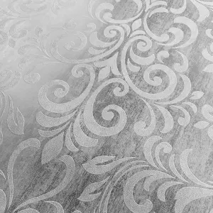 Muriva Silver Damask Metallic effect Embossed Wallpaper