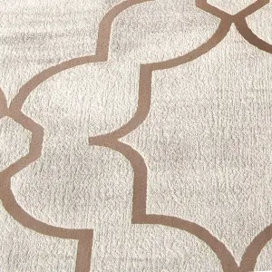 GoodHome Rylstone Taupe Metallic effect Geometric Textured Wallpaper