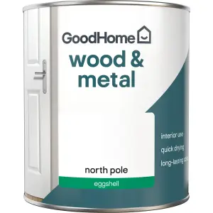 GoodHome North pole Eggshell Metal & wood paint, 750ml