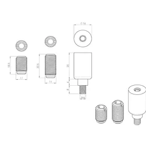 Sash Window Stop Lock Set with Key 25 x 16mm Window Restrictor Chrome