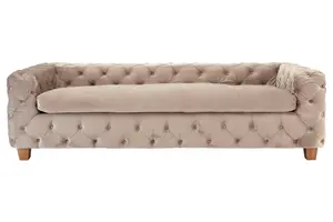 Ophelia Coffee Velvet 3 Seat Sofa