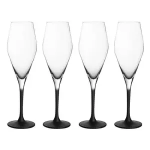 Villeroy & Boch Manufacture Rock Noire Set of 4 Champagne Flutes