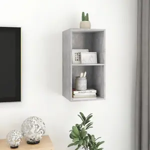 Berkfield Wall-mounted TV Cabinet Concrete Grey 37x37x72 cm Engineered Wood