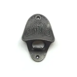 Oakcrafts - Antique Cast Iron Edinburgh Castle Wall Mounted Bottle Opener (Approx 110mm x 70mm)