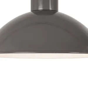 First Choice Lighting Domed Grey Easy Fit Metal Pendant Shade