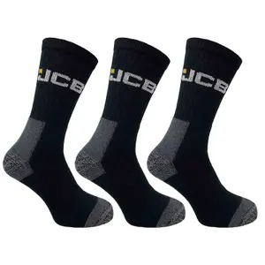 JCB 3 Pack of Hard Wearing Work Boot Socks Size 6-11 Ideal with Steel Toe Boots