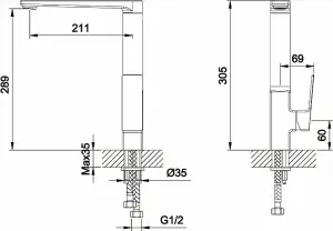 UK Homeliving Avalon Kitchen sink mixer