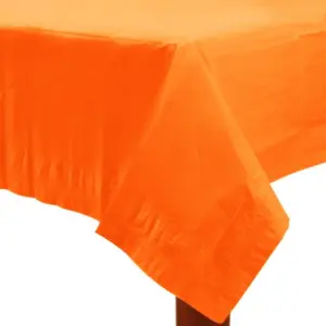 Amscan Lined Plastic Tablecover (Pack Of 6) Orange (137 x 274cm)