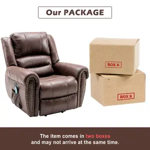 Faux Leather Power Lift Recliner Chair with Massage, Heat and USB Ports