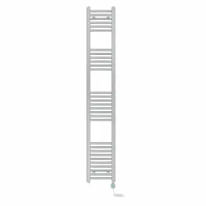 Right Radiators Prefilled Thermostatic Electric Heated Towel Rail Curved Bathroom Ladder Warmer - Chrome 1800x300 mm