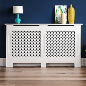 Vida Designs Oxford Large White Radiator Cover