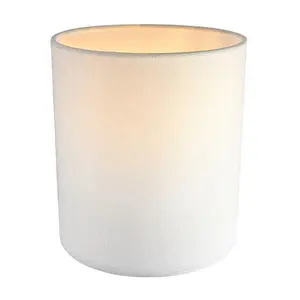 Contemporary and Elegant Ivory White Linen Fabric 18cm High Cylinder Lamp Shade