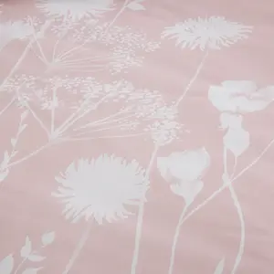 Catherine Lansfield Bedding Meadowsweet Floral Duvet Cover Set with Pillowcases Blush Pink